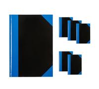 Idena 90453 - Cuaderno A6, 6 unidades, cuaderno rayado con 96 hojas, 70 g/m², tapa dura en azul y negro