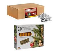 Idena 90487 - Portavelas para árbol de Navidad, 20 Unidades en Color Plata, Incluye 20 Velas para árbol en Color Amarillo, portavelas Vintage de Metal, con Clip para Ramas de hasta 1,5 cm de Grosor