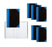 Idena 90517 - Cuaderno A4, 6 unidades, cuaderno rayado con 96 hojas, 70 g/m², tapa dura en azul-negro