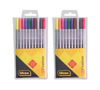 Idena 90952 - Rotuladores finos en estuche, 2 paquetes de 10 rotuladores cada uno, grosor de trazo de 0,4 mm