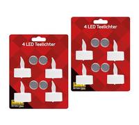 Idena 90955 - Velas LED, 8 unidades en blanco cálido, velas eléctricas con luz parpadeante, pilas incluidas, decoración para interiores, decoración para fiestas, decoración navideña, decoración