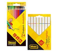Idena 90959-Set con 24 8, lápices de Colores con Forma Triangular ergonómica, rotuladores con Punta biselada y Grosor de Trazo de 1-4 mm, Multicolor, One Size Berlin 90959-20162