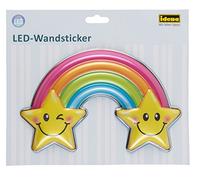 Idena-Adhesivo de pared LED, diseño de arcoíris, aprox. 22 x 13 cm, arco iris con estrellas, color Berlin 31256