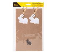 Idena Bolsas de regalo de Pascua marrón con pinza de madera/colgante (1 pieza)