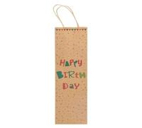 Idena Happy Birthday - Bolsa para botellas (12 x 10 x 39 cm), color marrón y rojo