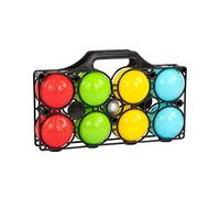 Idena 40409 - Juego de Petanca con 8 Bolas de Colores, Bola de Objetivo y Cesta de Transporte, Juego de Habilidad para niños y Adultos, Juego de Deportes al Aire Libre, Ideal para Verano, jardín o