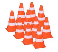 Idena Conos de advertencia 40621 - Paquete de 10 de plástico, apilables, 15,5 cm Naranja/Blanco