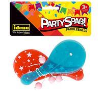 Idena Pelotas de pádel Idena-Party Fun- Juego 4 unidades, con Raquetas plástico en Rojo y Azul una Pelota Color Rosa, tamaño Aprox. 15 x 140 150 milímetros, Berlin 40435