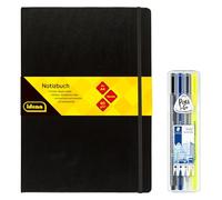 Idena Staedtler Triplus Mobile Office - Cuaderno (A4, 192 páginas, en blanco, incluye rotulador, portaminas y rotulador)