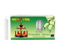 Idena Velas de pirámide de 50 unidades, color blanco, 14 x 70 mm, cera, 7 x 14,6 x 7,8 cm