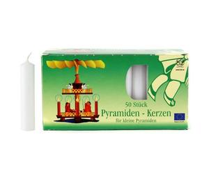 Idena Velas de pirámide de 50 unidades, color blanco, 14 x 70 mm, cera, 7 x 14,6 x 7,8 cm