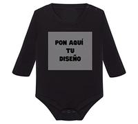 Identidad Despierta Body NEGRO Bebé PERSONALIZADO - Manga Larga - 100% Algodón (0-3 meses)