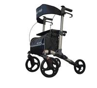 Identidades, Rollator Neo Fold Evolution, Respaldo Cómodo, Bolsa Incluida, Frenos Eficientes, Maniobable y Estable, Ruedas Anchas, Plegable con Válvula de Seguridad, Ligero, Transportable Color Gris