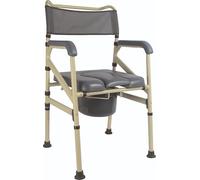 Identidades, Silla de aseo Cerdeña, Mejora Autonomía, Seguro Inodoro, Cómodo, Plegable Plano, Altura Ajustable, Asiento impermeable, Maceta Desmontable, Peso Max 130 kg, Modelo Fijo Plegable