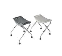 Identidades, Taburete de Ducha Plegable Bora, ultracompacto, Asiento Ancho y anatómico, Taburete Antideslizante, Asas de elevación, Moderno, Regulable en Altura, Color Gris
