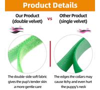 Identificación de mascotas de colores brillantes, soporte suave para cachorros recién nacidos, diseño ajustable con velcro, collares de hilo