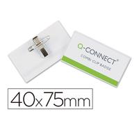 Identificador Q-Connect Con Pinza E Imperdible Kf17457 40X75 Mm