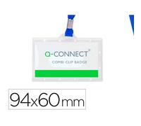 Identificador q-connect kf17112 con cordon plano azul y apertura lateral 94x60 mm