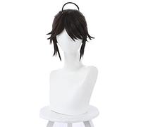 Identity V Luca Balsa Wig Cosplay Costume Brown Short Ponytail Synthetic Hair Wigs for Halloween Party Carnival Role Play