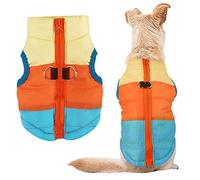 Idepet Mascota Perro Gato Escudo con Correa Ancla Color Patchwork Acolchado Cachorro Chaleco Teddy Chaqueta Chihuahua Disfraces Pug Ropa XS S M L