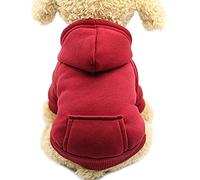 Idepet Perro Gato Sudadera con Capucha Mascota Cálido Abrigo de Invierno Ropa de algodón para Perros con Bolsillo Exterior para Perros pequeños