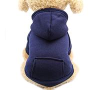 Idepet Perro Gato Sudadera con Capucha Mascota Cálido Abrigo de Invierno Ropa de algodón para Perros con Bolsillo Exterior para Perros pequeños