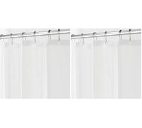 iDesign 3.0 Liner Forro para Cortina de Ducha, Cortinas de baño antimoho de 183,0 cm x 183,0 cm Fabricadas con PEVA y con 12 Ojales, Transparente (Paquete de 2)