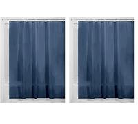 iDesign 3.0 Liner Forro para Cortina de Ducha, Cortinas de baño antimoho de 183,0 cm x 183,0 cm Fabricadas con PEVA y con 12 Ojales, Azul Marino (Paquete de 2)