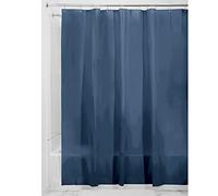 iDesign 3.0 Liner Forro para cortina de ducha, cortinas de baño antimoho de 183,0 cm x 183,0 cm fabricadas con PEVA y con 12 ojales, azul marino