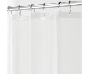iDesign 3.0 Liner Forro para cortina de ducha, cortinas de baño antimoho de 183,0 cm x 183,0 cm fabricadas con PEVA y con 12 ojales, transparente