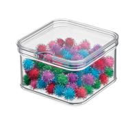 iDesign 71450EU Caja organizadora para frigorífico, Caja de plástico Libre de BPA, Organizador de Nevera o para la Cocina, Transparente, 16.1 x 16.1 x 9.6 cm