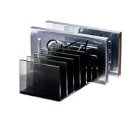 iDesign Signature Series, Caja para paletas de Maquillaje de la colección Exclusiva de Sarah Tanno, Organizador de plástico con 7 Compartimentos, Gris, 20,5 x 10,2 x 9,3 cm