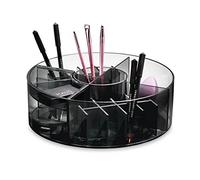 iDesign 95333 Organizador de Maquillaje Giratorio, Caja organizadora Personalizable de la colección Exclusiva de Sarah Tanno, De plástico para Productos de Belleza, Gris, 19.6 x 19.6 x 9.4 cm