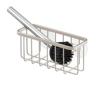 iDesign Austin Estropajero, repisa de Cocina de Metal con Recubrimiento Inoxidable para esponjas y estropajos, Plateado Mate