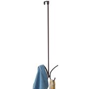 iDesign, Axis, Gancho organizador, para colocar sobre perfil de puerta, para colgar sacos, sombreros, batas, toallas, gancho cuádruple, 24 pulgadas, Bronce