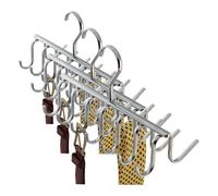iDesign Axis Organizador de Corbatas, Colgador de Metal Cromado con 14 Ganchos para organizar Cinturones y Corbatas, Plateado (Paquete de 3)
