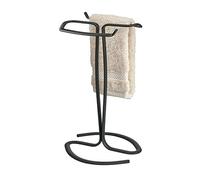 iDesign Axis Toallero de pie, portatoallas pequeño de metal para lavabo, negro mate