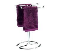 iDesign Axis Toallero de pie, portatoallas pequeño de metal para lavabo, plateado