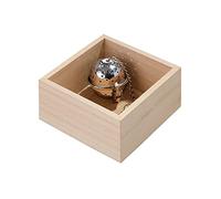 iDesign Bandeja organizadora para la cocina, caja organizadora de madera de paulownia para el cajón o el armario de la cocina, organizador de cajones para cubiertos, beige