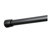 iDesign Barra de cortina de ducha, barra metálica telescópica corta, barra de cortina de ducha extensible sin necesidad de taladrar para ducha y bañera, negra mate