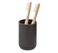 iDesign Cade Portacepillos Lavabo, pequeño Vaso para cepillos de Dientes en plástico, Negro, 7,6 cm x 7,6 cm x 11,4 cm