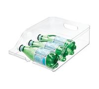 iDesign Caja organizadora para guardar botellas en el frigorífico, caja de plástico libre de BPA, organizador de botellas para la cocina, transparente