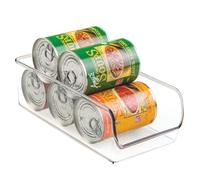 iDesign Caja transparente apilable, organizador de cocina mediano de plástico, caja organizadora sin tapa para los armarios o el frigorífico, transparente