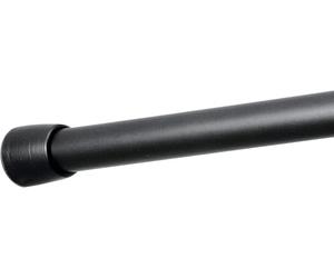 iDesign Cameo Riel tensión de Metal de Longitud Media sin Necesidad de taladrar, Barra telescópica para Cortina baño y Ducha, Negro Mate, Acero aleado, 109-191 cm