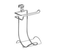 iDesign, Classico, Porta rollo de papel higiénico, para colocar sobre el tanque del inodoro, para cuarto de baño, Cromado