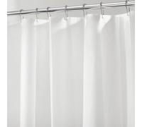iDesign Cortinas de ducha de tela, impermeables, resistentes al moho, 183.0 cm x 183.0 cm, Frost White