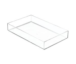 iDesign Cubertero para cajón, organizador de cajones extragrande de plástico, separador de cajones para cubiertos y otros utensilios, transparente