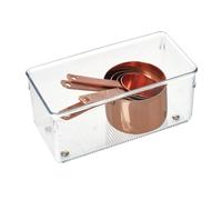 iDesign Cubertero para dividir cajones, separador de cajones mediano de plástico, ideal como organizador de cajones de cocina, transparente