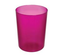 iDesign Cubo de basura, papelera pequeña y redonda de plástico resistente con diseño moderno, versátil bote de basura para baño, despacho, cocina y otras salas, rosa