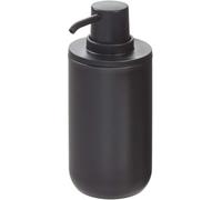 iDesign Dispensador de jabón, dosificador de jabón redondo en plástico para baño o cocina, bote dosificador recargable para jabón o loción de 355 ml de capacidad, negro